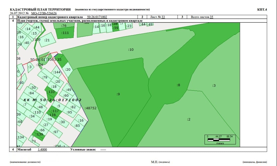 Кадастровый план участка в Ликино-Дулево